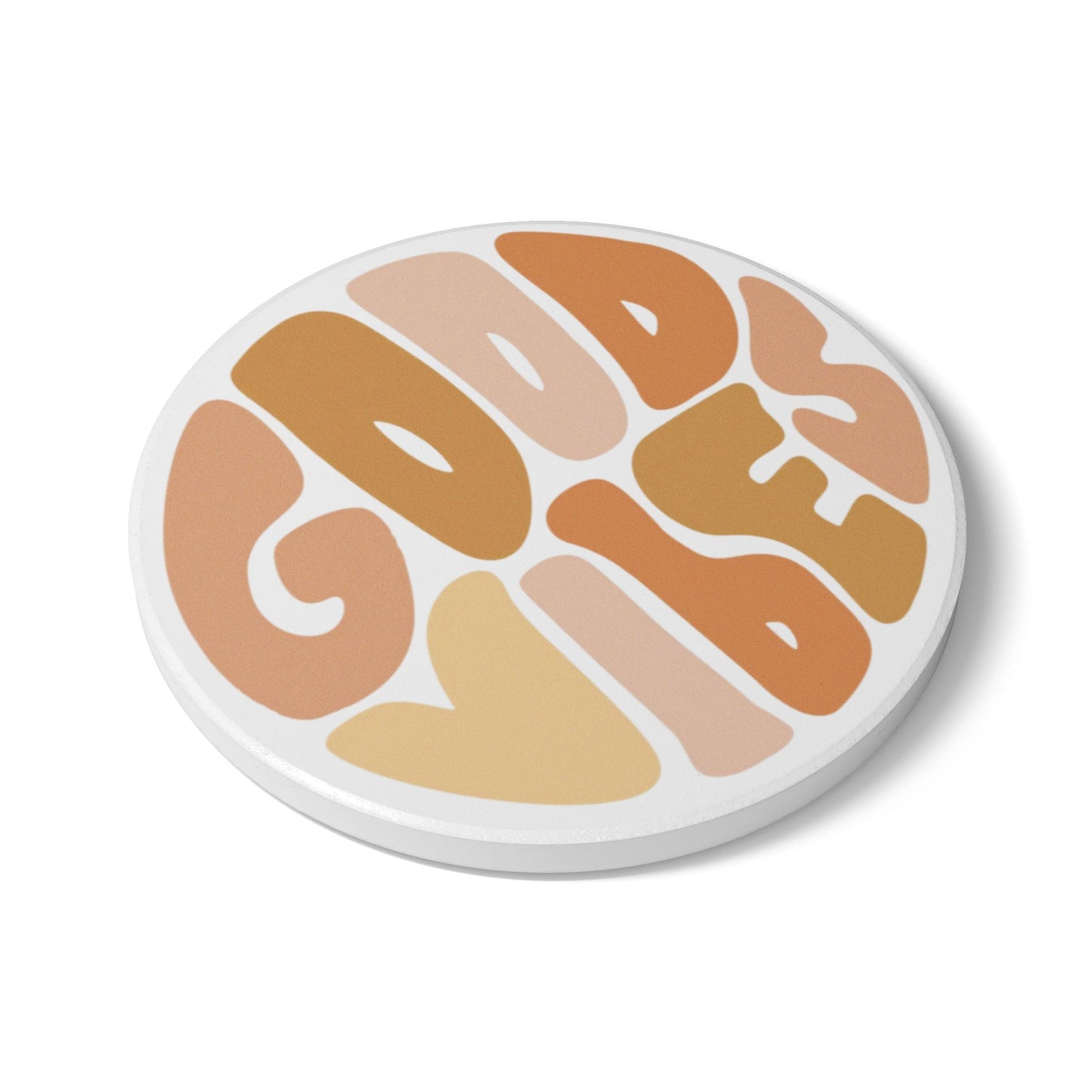 Good Vibes Ceramic Coaster - Artistic Drinkware for Home Decor and Gift Giving