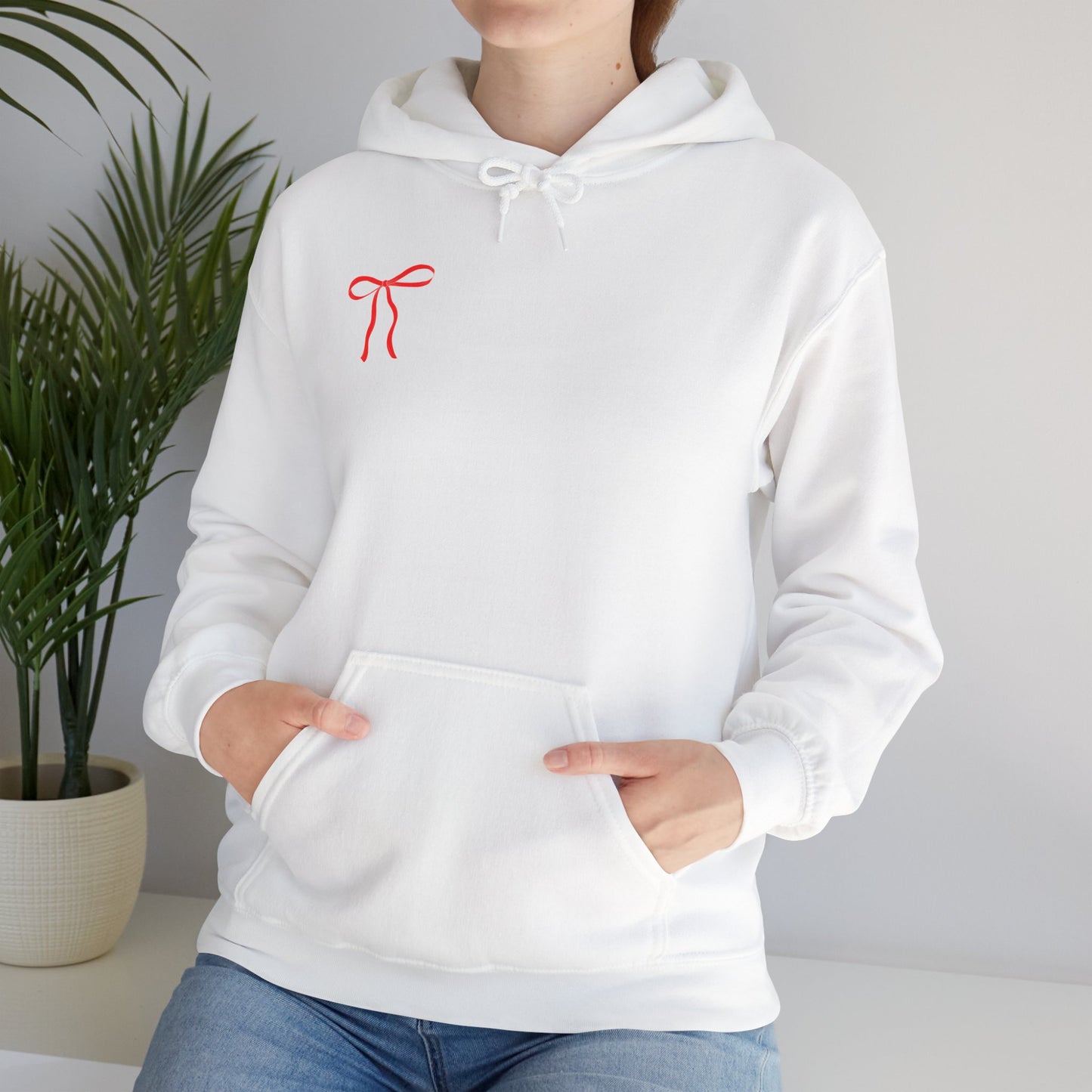 Cozy Love Bow Hoodie - Unisex Heavy Blend™ Sweatshirt