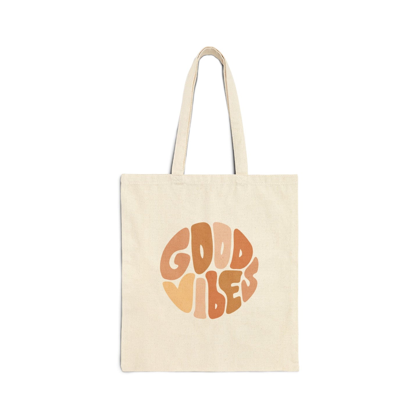 Good Vibes Cotton Canvas Tote Bag - Eco-Friendly Shopping Bag for Positive Energy