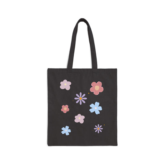 Floral Cotton Canvas Tote Bag - Eco-Friendly Shopper for Every Occasion